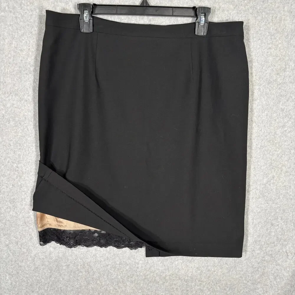 Karen Kane Skirt 12 Black‎ Mini Pencil Career Office Capsule Lace Trim Classic
